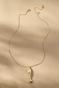 Slide View: 1: Dainty Fish Charm Necklace