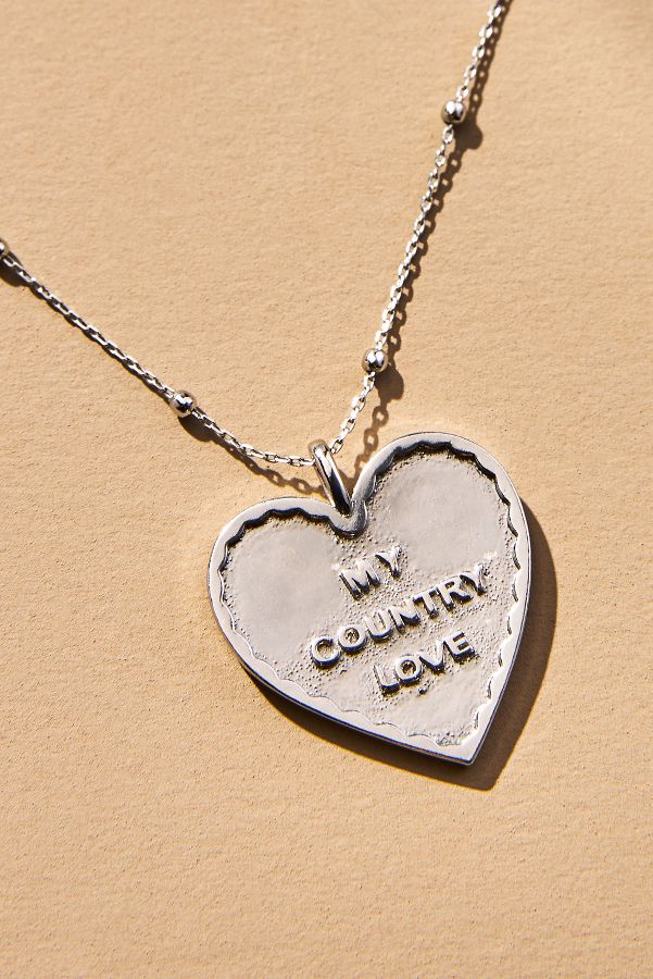 Slide View: 2: Country Love Heart Charm Necklace