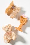 Thumbnail View 1: Frasier Sterling Teddy Bear Hair Claw Clips, Set of 3