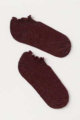 MeMoi Sparkle Ribbed Scallop Socks