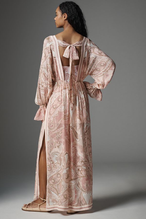 Slide View: 2: Hemant & Nandita Long-Sleeve Maxi Dress