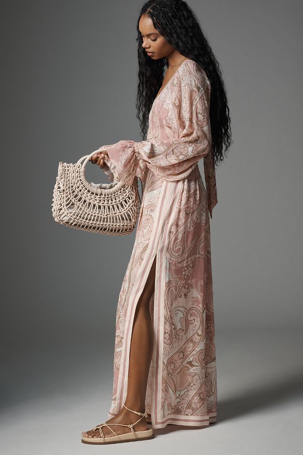 Slide View: 4: Hemant & Nandita Long-Sleeve Maxi Dress