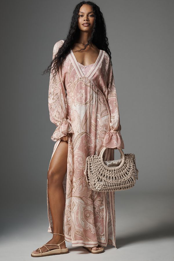 Slide View: 1: Hemant & Nandita Long-Sleeve Maxi Dress