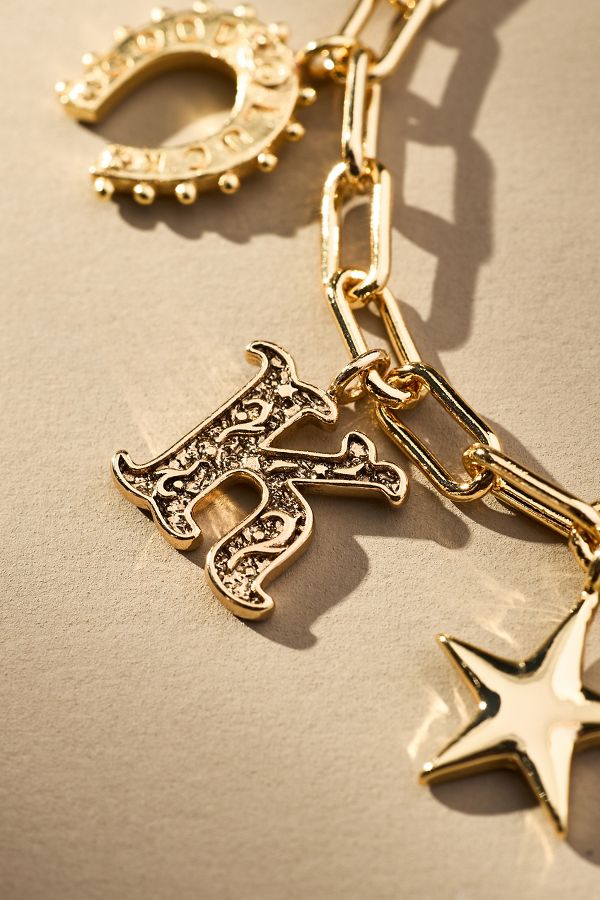 Slide View: 3: Western Monogram Charm Bracelet