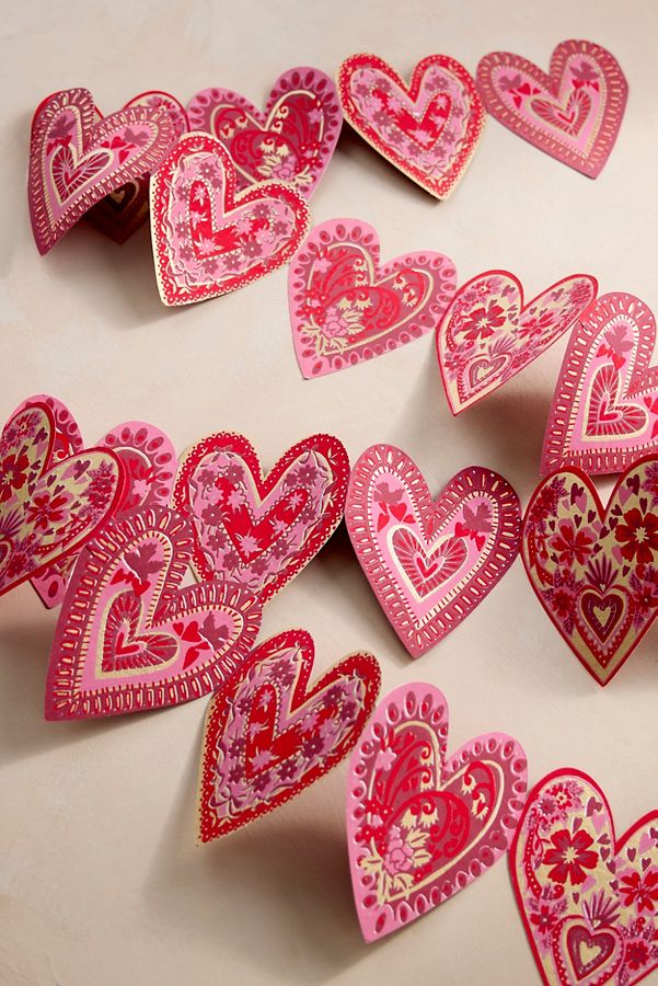 Slide View: 2: Hearts Paper Concertina Garland