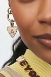 Thumbnail View 1: Heart Huggie Hoop Earrings