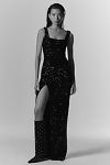 Thumbnail View 1: Helsi Marilyn Square-Neck Sequin Side-Slit Maxi Dress