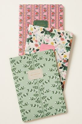 Rifle Paper Co. Dahlia Softcover Notebooks, Set of 3