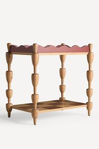 Slide View: 2: LALA Reimagined Sculptural Oak Bar Cart