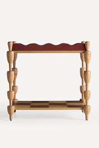 Slide View: 1: LALA Reimagined Sculptural Oak Bar Cart