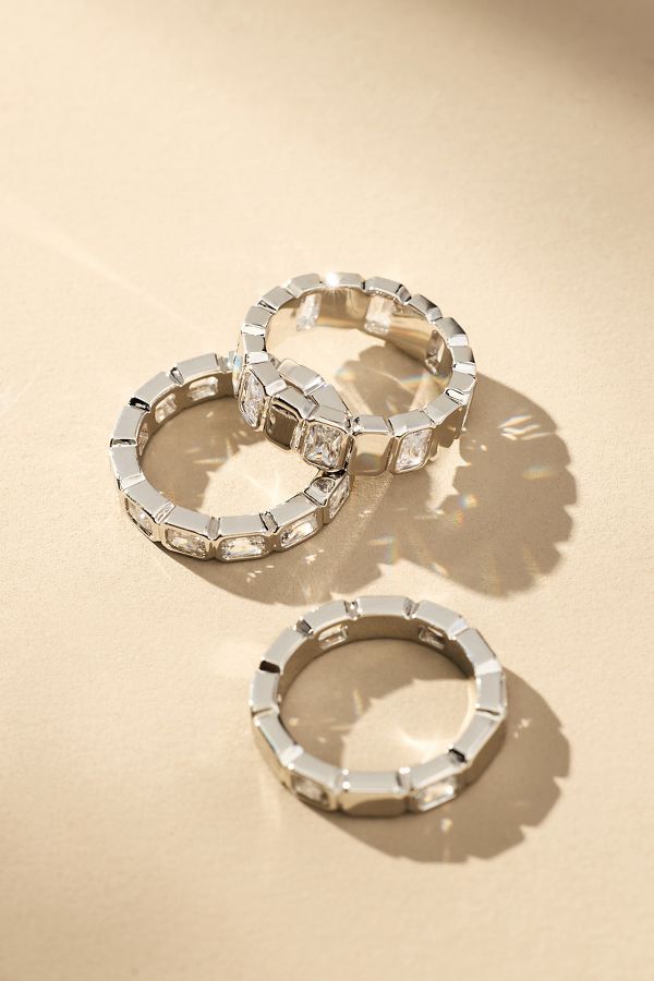 Slide View: 2: Luv Aj Bianca Bezel Rings, Set of 3