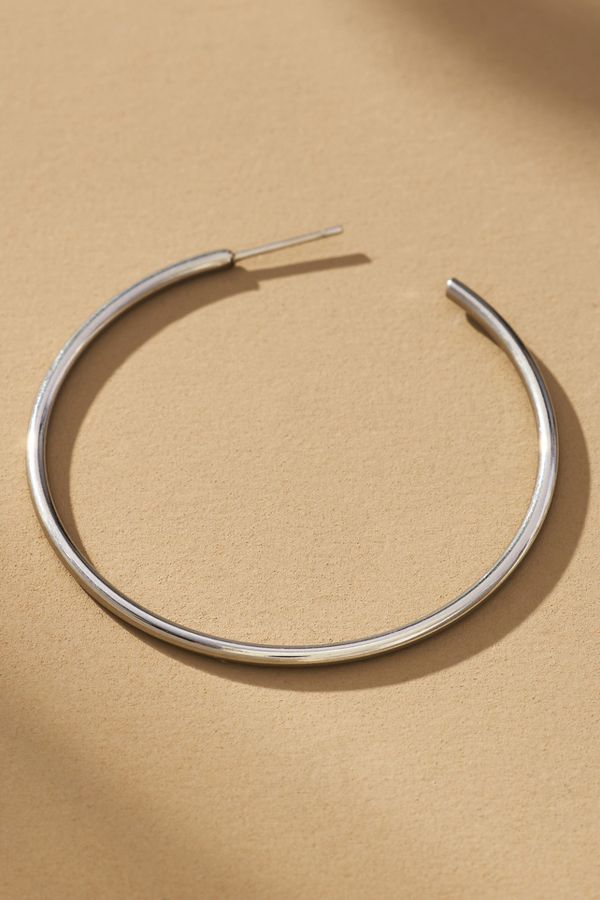 Slide View: 2: Thin Open Hoop Earrings