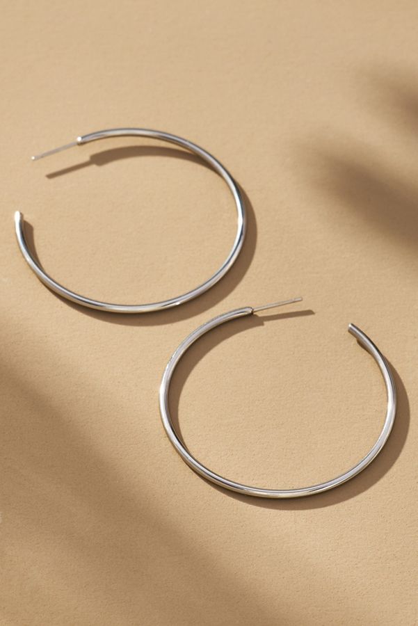 Slide View: 1: Thin Open Hoop Earrings