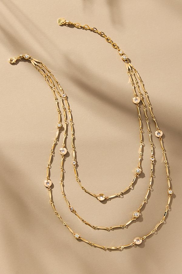 Slide View: 1: Layered Stone Necklace