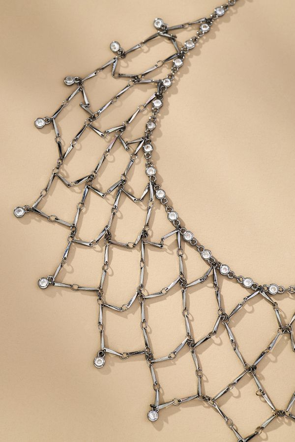 Slide View: 2: Webbed Choker Necklace