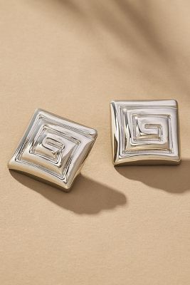 Swirled Square Post Earrings