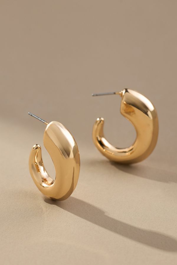 Slide View: 3: Bean Huggie Hoop Earrings