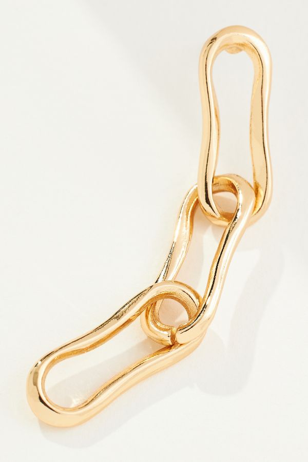 Slide View: 4: Wavy Linked Drop Earrings