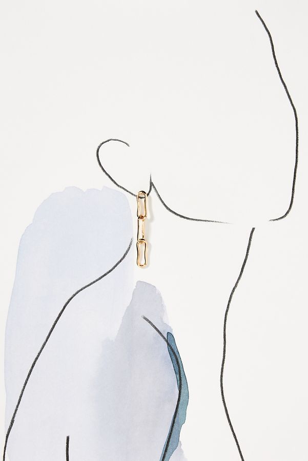 Slide View: 5: Wavy Linked Drop Earrings