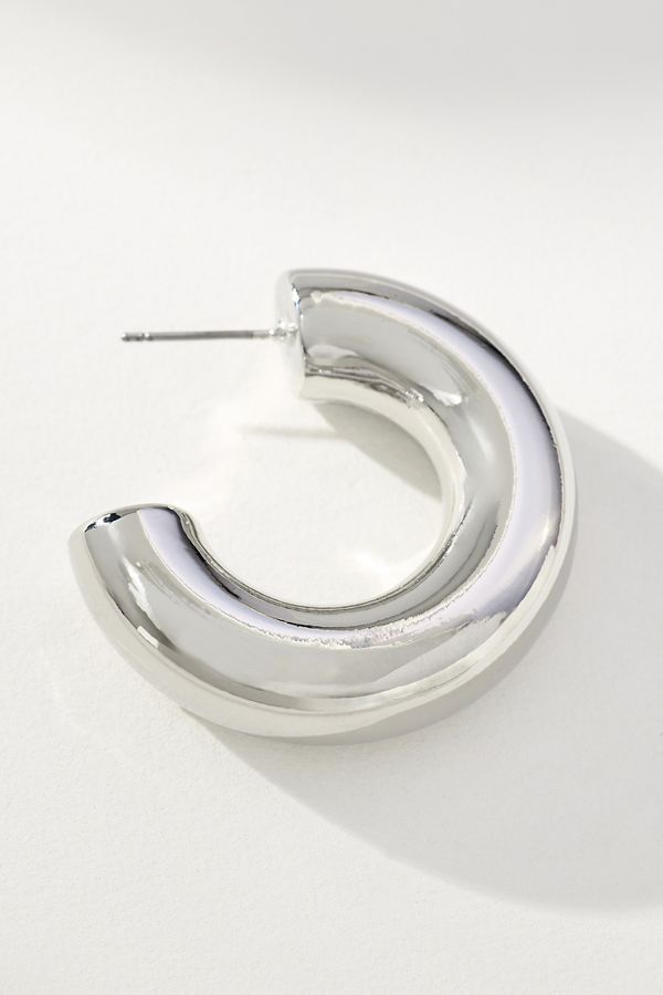 Slide View: 2: Chunky Hoop Earrings