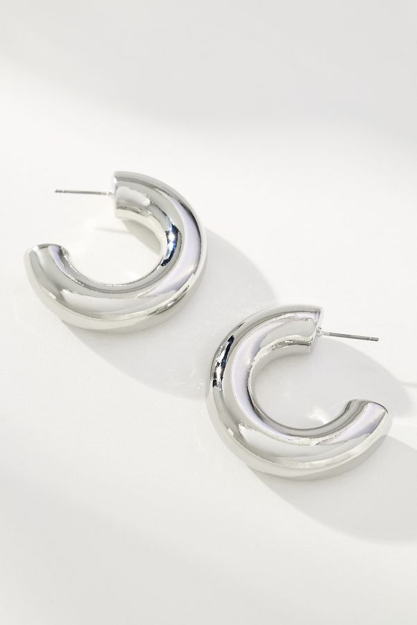 Slide View: 1: Chunky Hoop Earrings