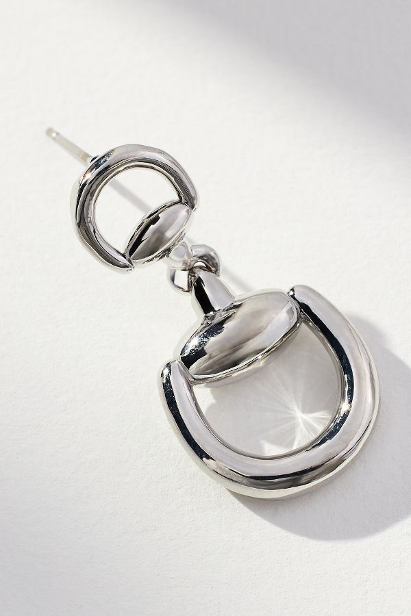 Slide View: 2: Horsebit Drop Earrings