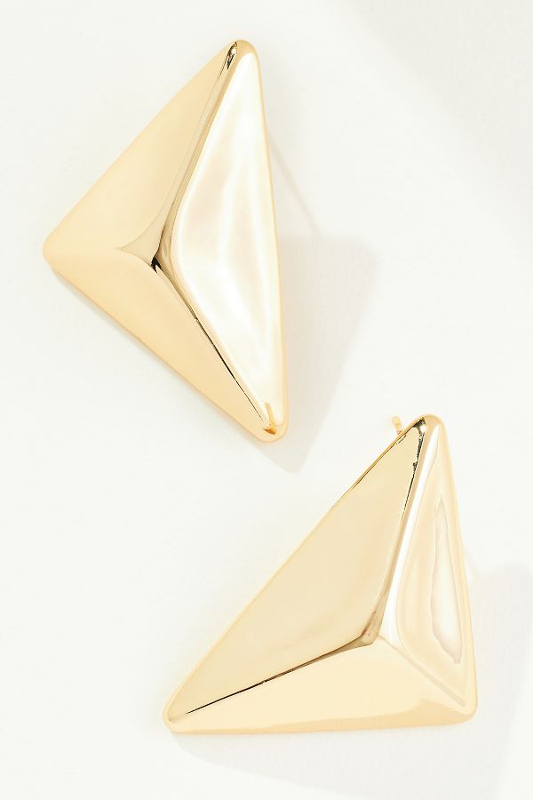 Slide View: 1: 3D Pyramid Post Earrings