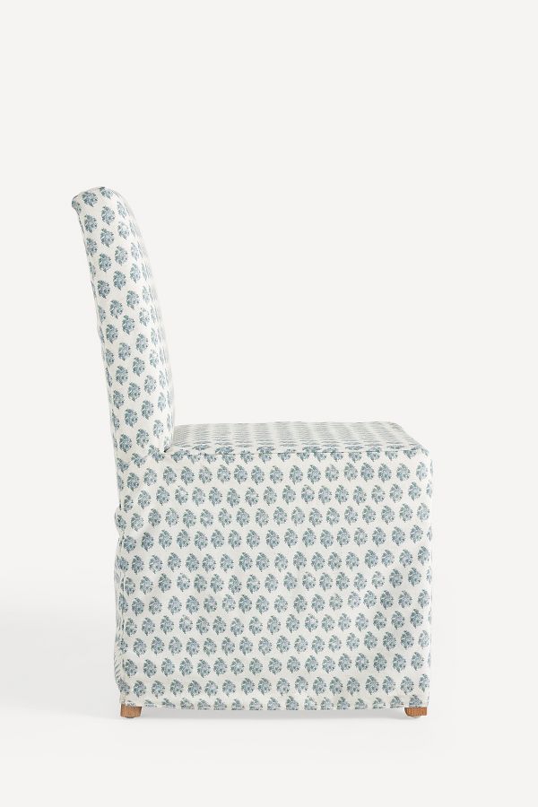 Slide View: 4: Savannah Block-Print Linen Slipcover Dining Chair