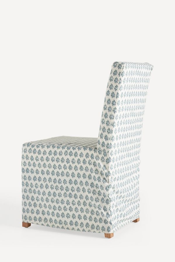 Slide View: 5: Savannah Block-Print Linen Slipcover Dining Chair