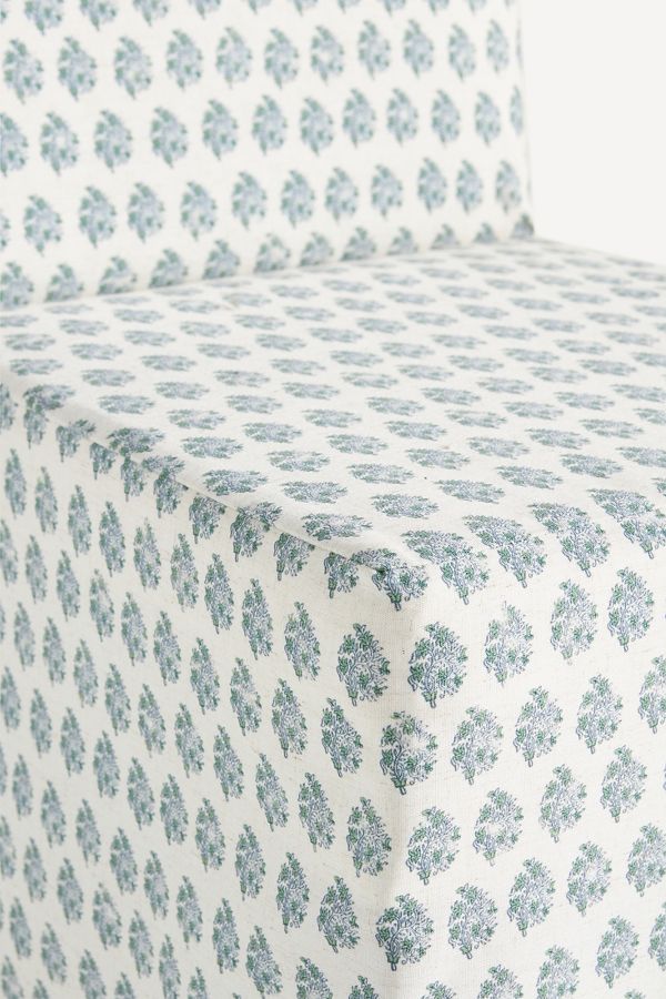 Slide View: 6: Savannah Block-Print Linen Slipcover Dining Chair