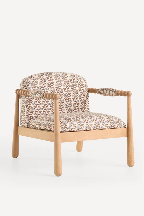 Slide View: 3: Pippa Leora Block Print Accent Chair