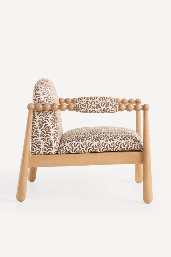 Slide View: 4: Pippa Leora Block Print Accent Chair