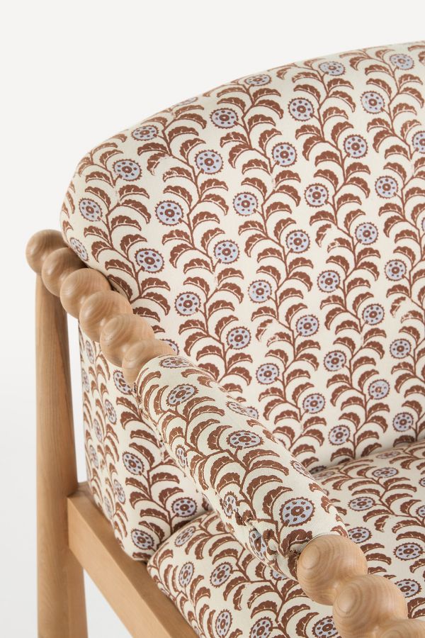 Slide View: 6: Pippa Leora Block Print Accent Chair