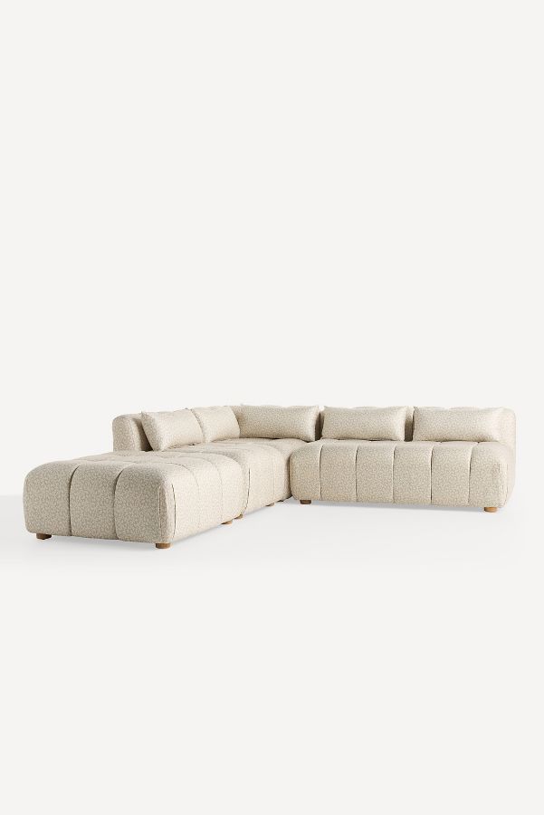 Slide View: 2: Kora Tufted Irena Print Armless Sofa