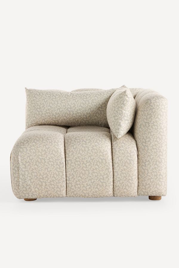 Slide View: 3: Kora Tufted Irena Print Corner Chair