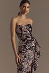 Thumbnail View 3: Dress The Population Paris Sequin Ruffle Strapless Maxi Dress