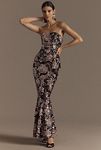 Thumbnail View 1: Dress The Population Paris Sequin Ruffle Strapless Maxi Dress