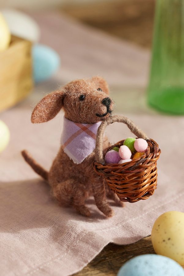 Slide View: 1: Easter Egg Dog Felt Critter