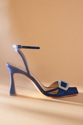 Badgley Mischka Judith Heeled Square-Toe Sandals