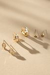 Thumbnail View 1: Refined Crystal Post & Huggie Earrings, Set of 3