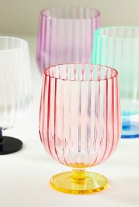 Slide View: 2: Raquel Scallop Acrylic Goblet Wine Glasses, Set of 4