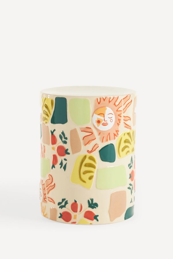 Slide View: 1: Mira Patchwork Ceramic Side Table