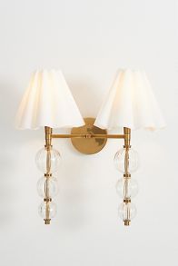 Slide View: 2: Giulia Cut-Glass Shaded Double Sconce