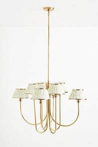 Slide View: 1: Lee Shaded Brass Chandelier