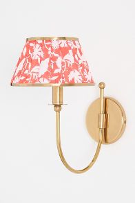 Slide View: 4: Lee Shaded Brass Sconce