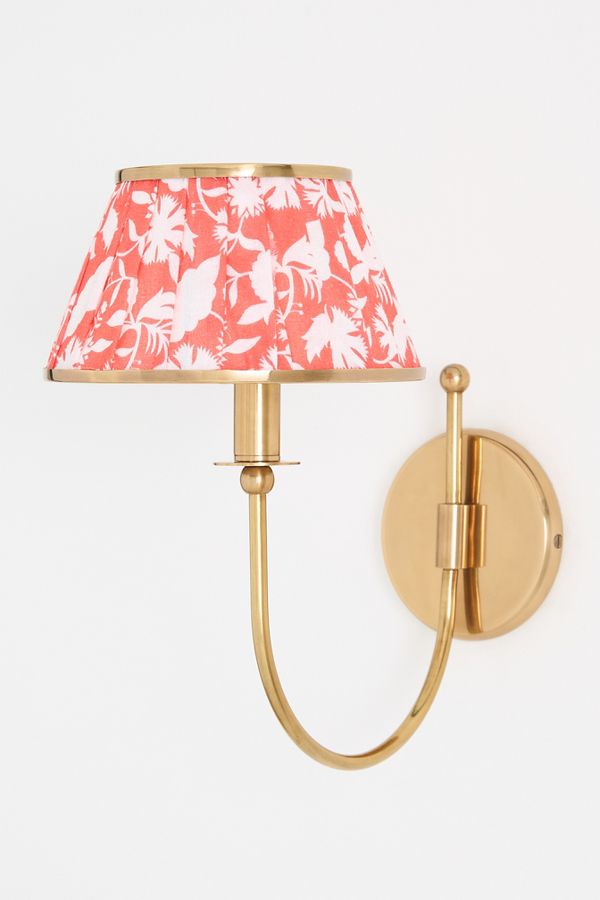 Slide View: 4: Lee Shaded Brass Sconce