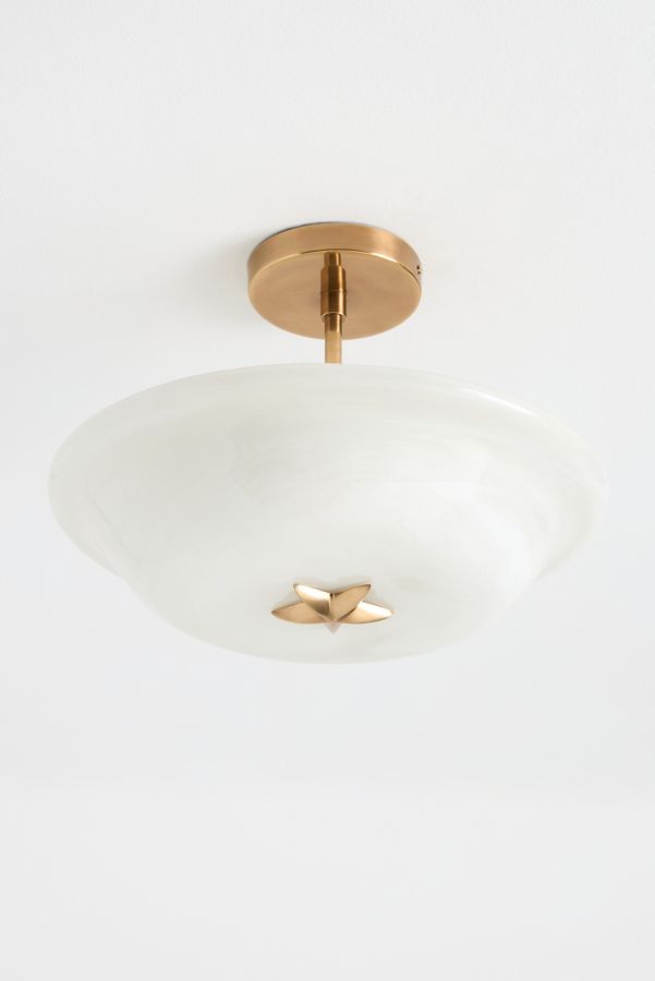 Slide View: 1: Stella Brass Star Semi-Flush Mount