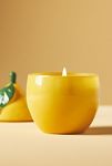 Thumbnail View 1: Lemon-Shaped Floral Lemon Blossom Glass Candle