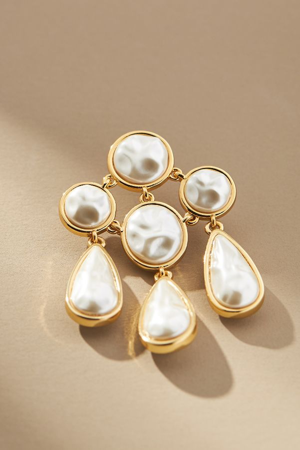 Slide View: 2: Lele Sadoughi Pearl Reflection Chandelier Drop Earrings