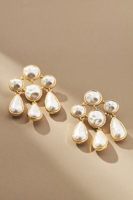 Lele Sadoughi Pearl Reflection Chandelier Drop Earrings